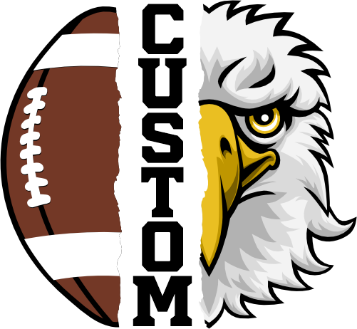 (145-1i-36) Eagle Split Mascot Football