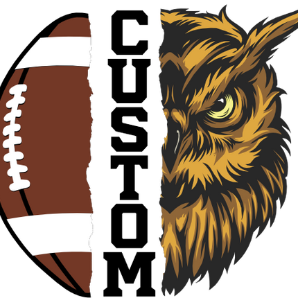 (145-1i-37) Owl Split Mascot Football