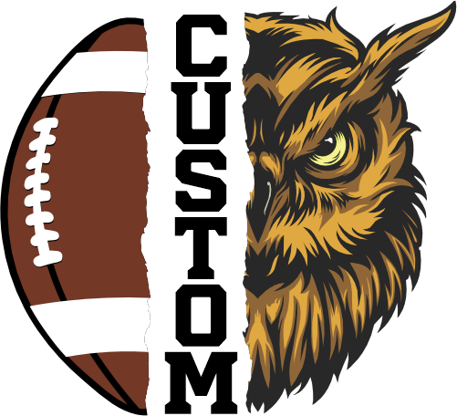 (145-1i-37) Owl Split Mascot Football