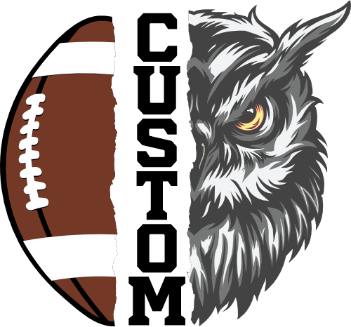 (145-1i-38) Owl Split Mascot Football