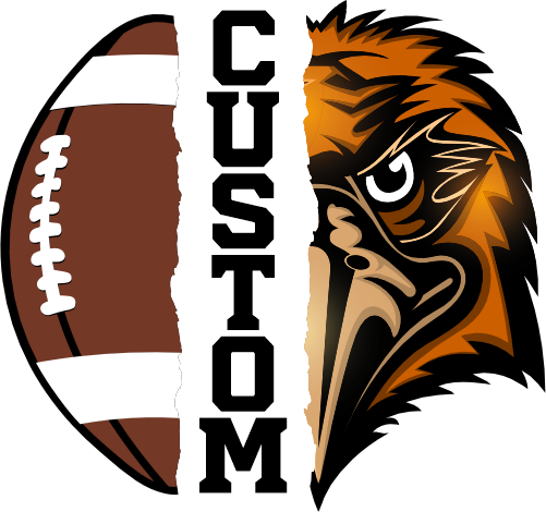 (145-1i-39) Hawk Split Mascot Football