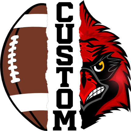 (145-1i-40) Cardinal Split Mascot Football