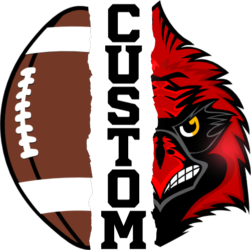 (145-1i-40) Cardinal Split Mascot Football