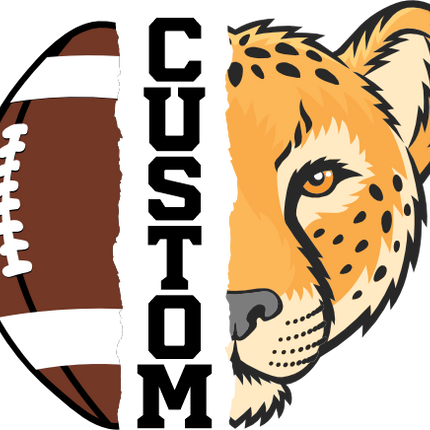(145-1i-41) Cheetah Split Mascot Football