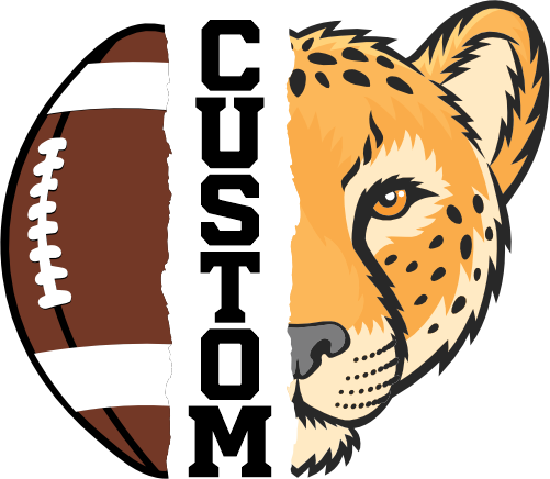 (145-1i-41) Cheetah Split Mascot Football