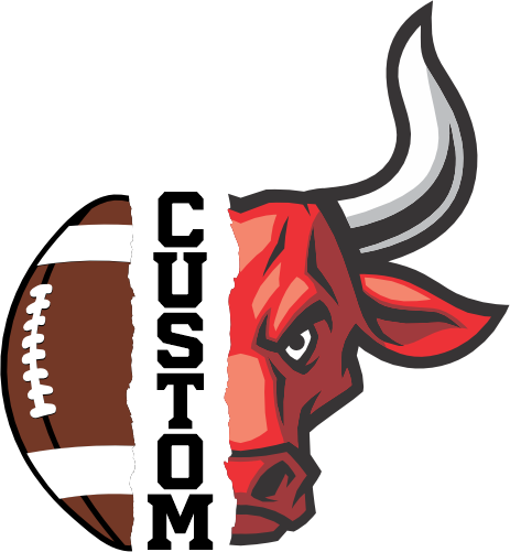 (145-1i-42) Bull Split Mascot Football