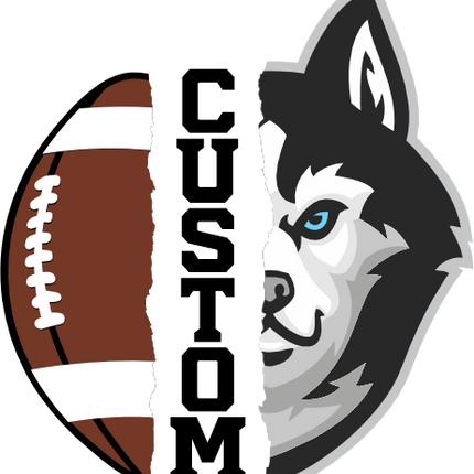 (145-1i-43) Husky Split Mascot Football