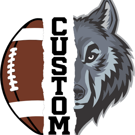 (145-1i-44) Wolf Split Mascot Football
