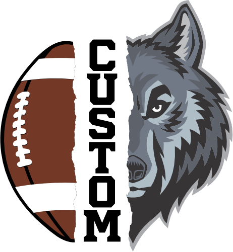 (145-1i-44) Wolf Split Mascot Football
