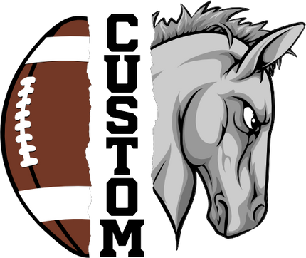 (145-1i-45) Horse Split Mascot Football