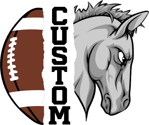 (145-1i-45) Horse Split Mascot Football