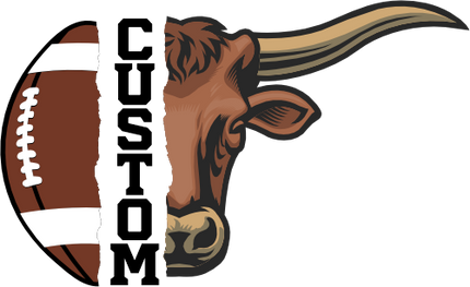 (145-1i-46) Longhorn Split Mascot Football