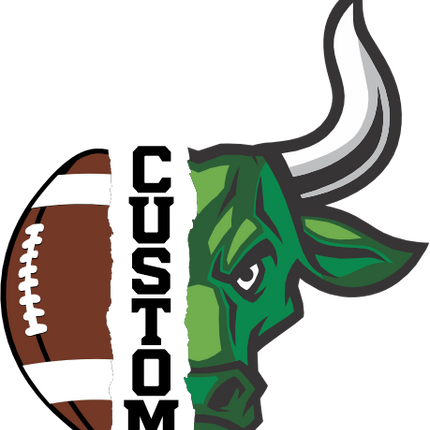 (145-1i-50) Bull Split Mascot Football