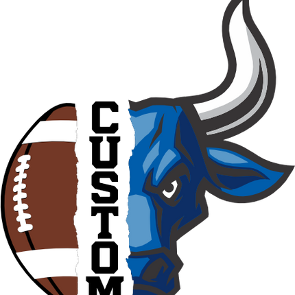 (145-1i-51) Bull Split Mascot Football
