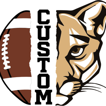 (145-1i-53) Cougar Split Mascot Football