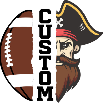 (145-1i-55) Pirate Split Mascot Football