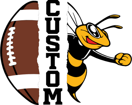 (145-1i-59-1) Yellow Jacket Split Mascot Football