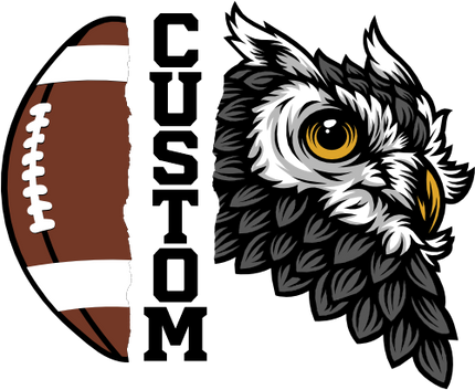 (145-1i-60) Owl Split Mascot Football