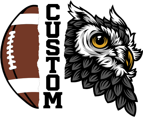 (145-1i-60) Owl Split Mascot Football