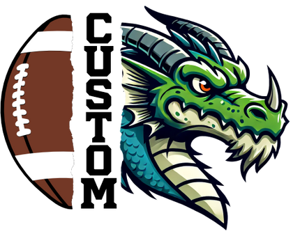 (145-1i-62) Dragon Split Mascot Football