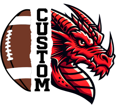 (145-1i-63) Dragon Split Mascot Football