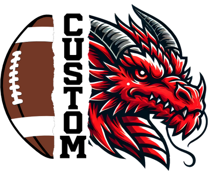 (145-1i-64) Dragon Split Mascot Football