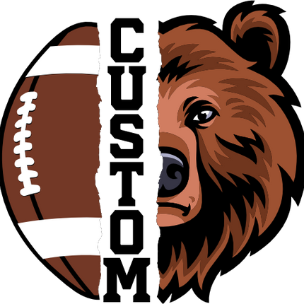 (145-1i-69) Bear Split Mascot Football