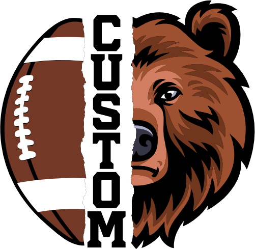 (145-1i-69) Bear Split Mascot Football