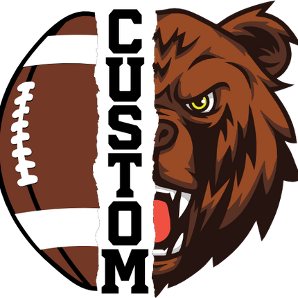 (145-1i-70) Bear Split Mascot Football