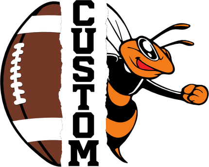 (145-1i-59-2) Orange Bee Split Mascot Football