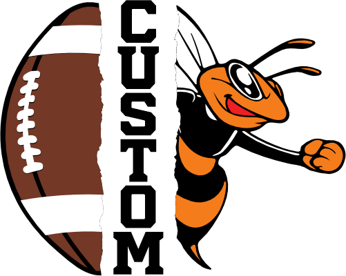 (145-1i-59-2) Orange Bee Split Mascot Football