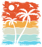 (117-05) Retro Sunset Palm Trees