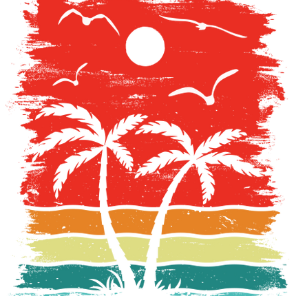 (117-05) Retro Sunset Palm Trees