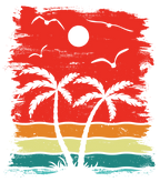 (117-05) Retro Sunset Palm Trees