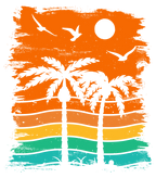 (117-05) Retro Sunset Palm Trees