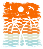 (117-05) Retro Sunset Palm Trees