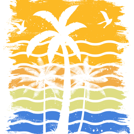 (117-05) Retro Sunset Palm Trees