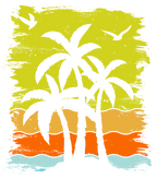 (117-05) Retro Sunset Palm Trees