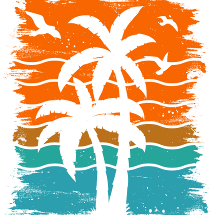 (117-05) Retro Sunset Palm Trees