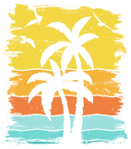 (117-05) Retro Sunset Palm Trees