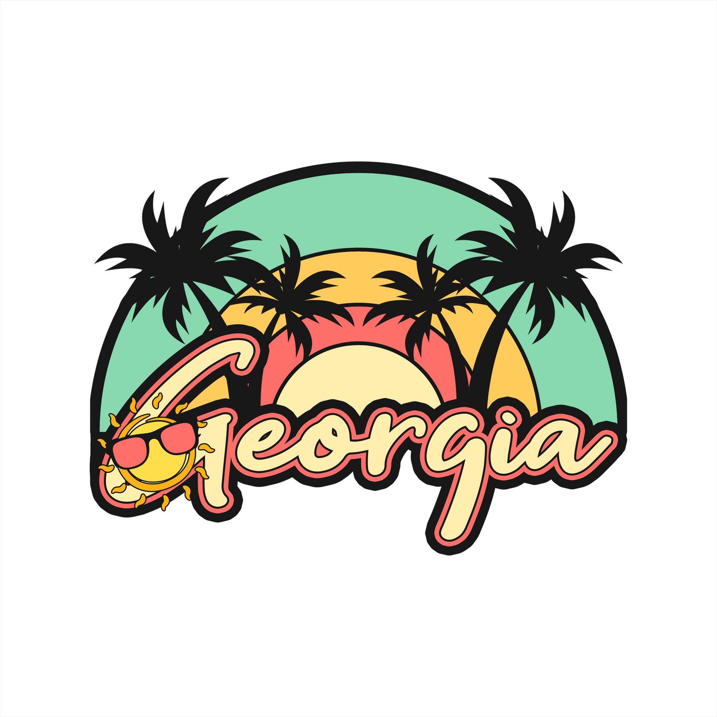 (s117-5A) Georgia Retro Sunset