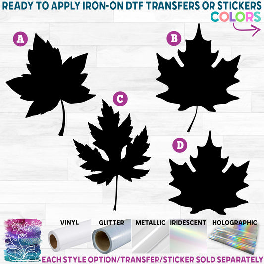 (s118) Maple Leaf Leaves Printed Heat Transfer or Sticker