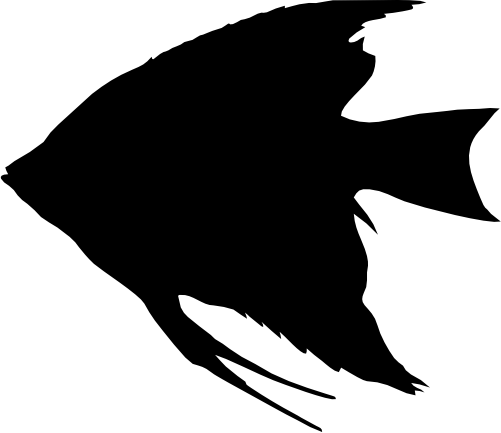 (s119-M) Tropical Fish Silhouette