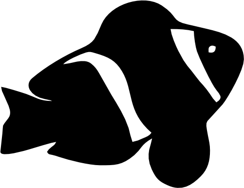 (s119-O) Tropical Fish Silhouette