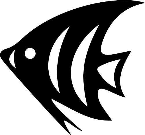 (s119-P) Tropical Fish Silhouette