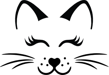 (s012-2-A) Cute Girl Cat Kitty Face