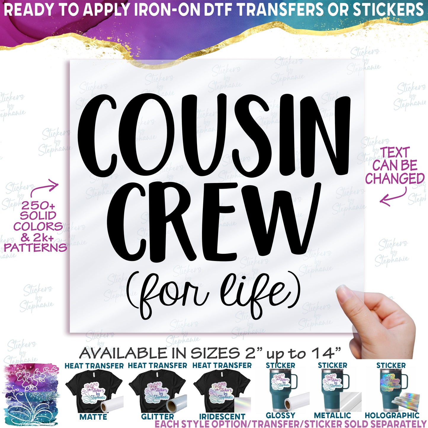 (s122-F2) Cousin Crew for life, Brother Crew, Sister Crew