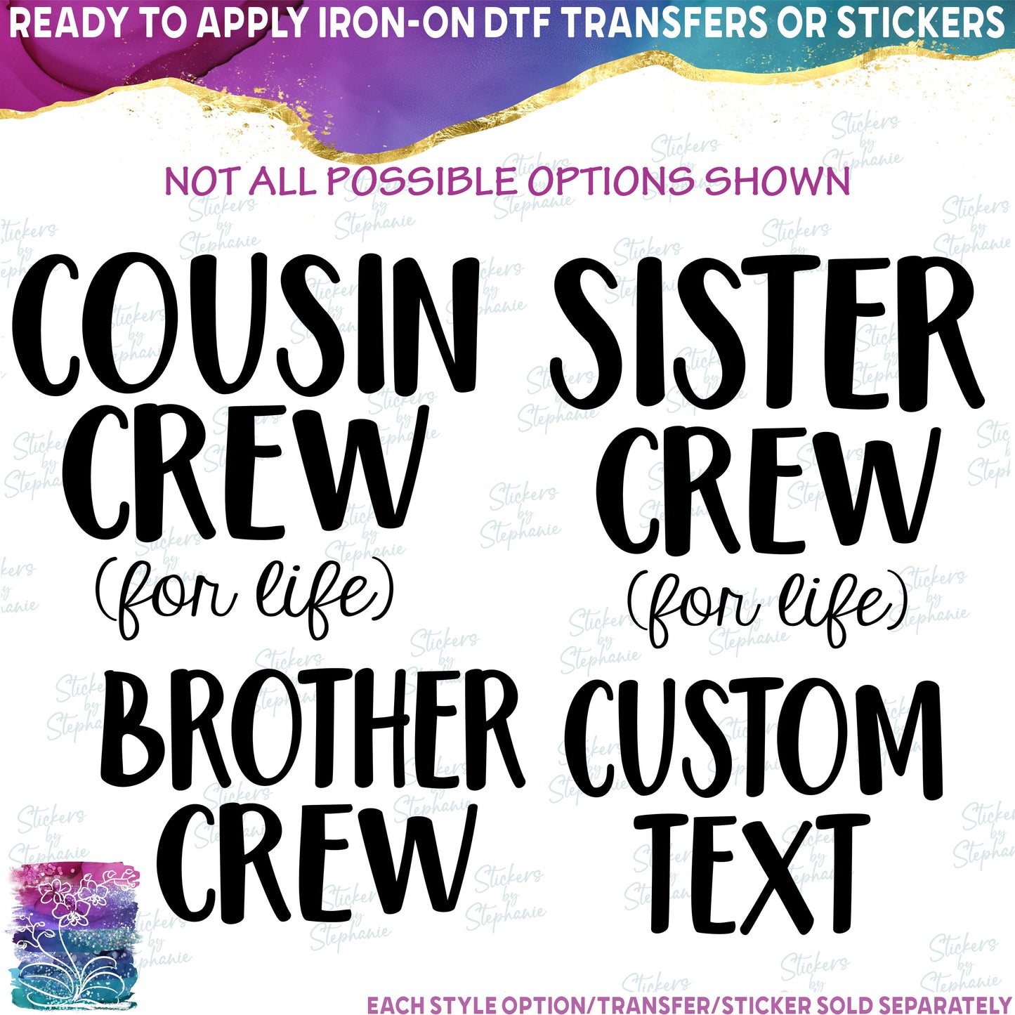 (s122-F2) Cousin Crew for life, Brother Crew, Sister Crew