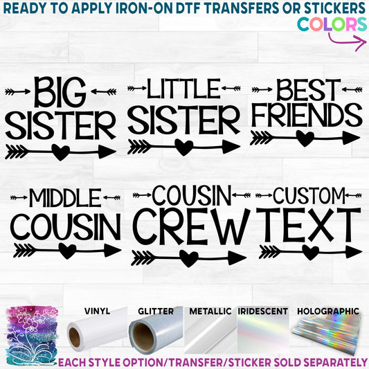 (s122-J2) Big, Little, Brother, Sister, Cousin Custom Text