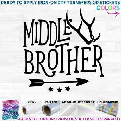 (s126-K-B) Big, Bigger, Biggest, Middle, Little, Littlest, Baby Brother Deer Antlers